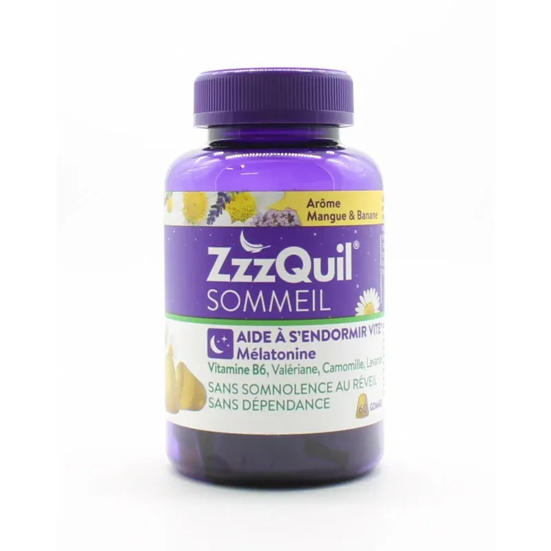 ZzzQuil Sommeil Arôme Mangue Banane 60 gommes