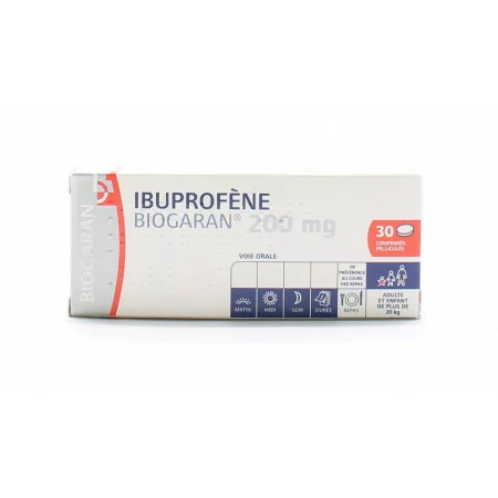 Ibuprofène Biogaran 200mg 30 comprimés - Univers Pharmacie