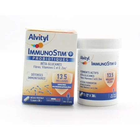 Alvityl ImmunoStim+ Probiotiques 30 gélules - Univers Pharmacie