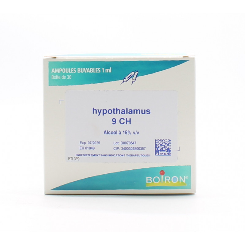 Boiron Hypothalamus 9CH 30 ampoules - Univers Pharmacie