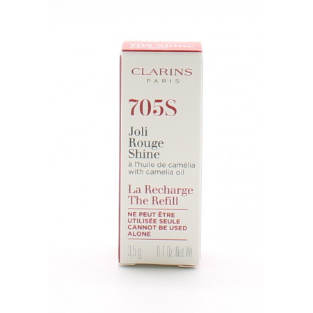 Clarins Joli Rouge Shine Rouge La Recharge Soft Berry 705S 3,5g - Univers Pharmacie