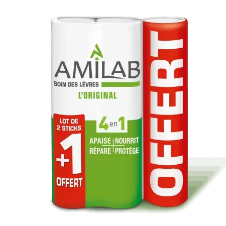 Amilab Baume à Lèvres 4,7g X3 - Univers Pharmacie