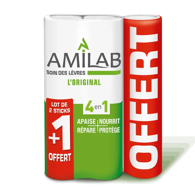Amilab Baume à Lèvres 4,7g X3 - Univers Pharmacie