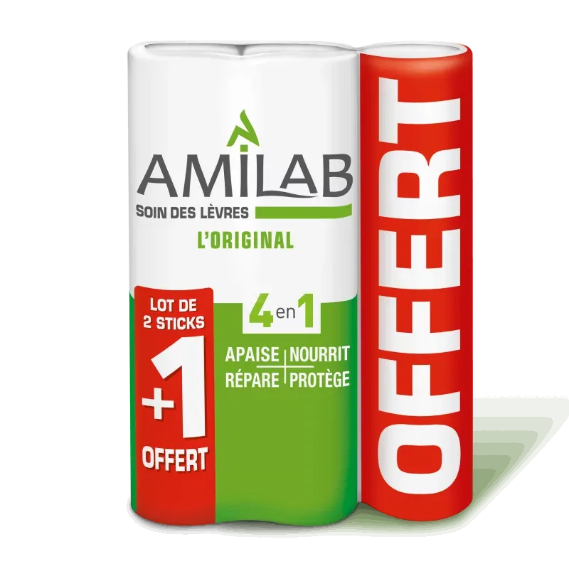 Amilab Baume à Lèvres 4,7g X3 - Univers Pharmacie
