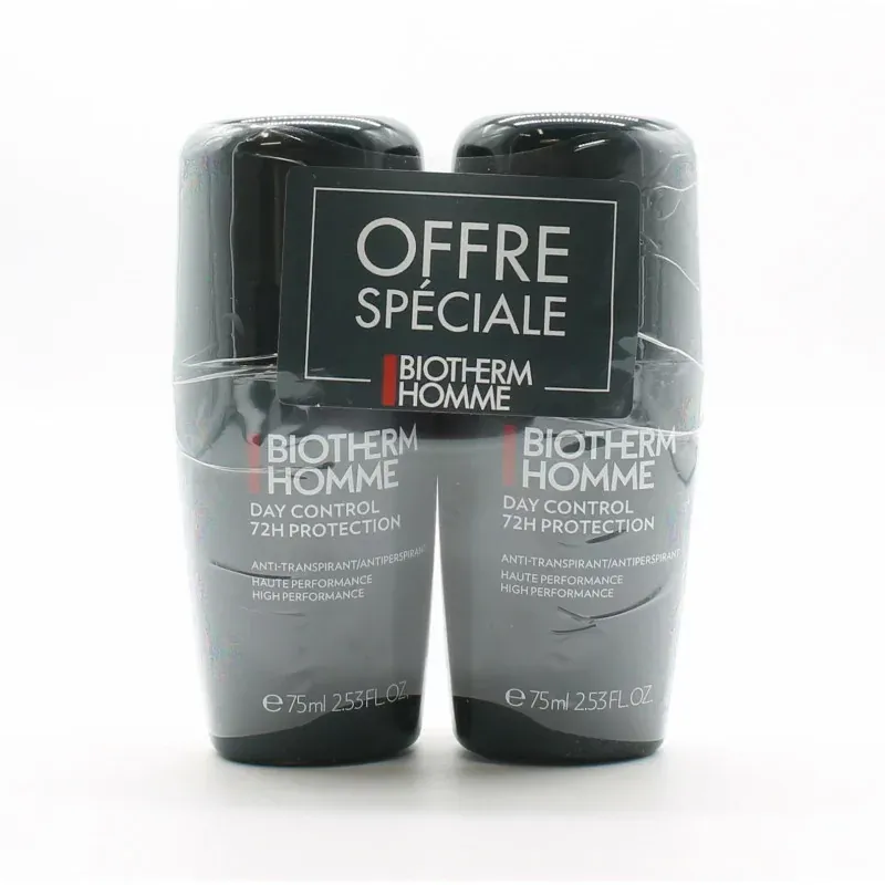 Biotherm Homme Day Control 72H Protection Roll-on 2X75ml - Univers Pharmacie