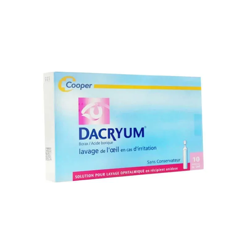 Dacryum Solution pour Lavage Oculaire 10X5ml - Univers Pharmacie Dacryum Solution pour Lavage Oculaire 10X5ml - Univers Pharmacie