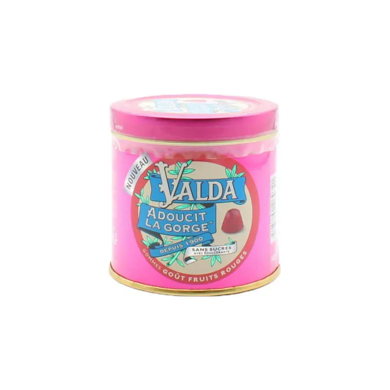 Valda Gommes Goût Fruits Rouges Sans Sucre 140g - Univers Pharmacie Valda Gommes Goût Fruits Rouges Sans Sucre 140g - Univers Pharmacie