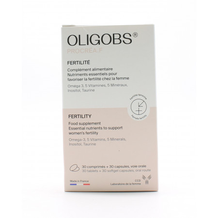 Oligobs Procréa.F Fertilité 30 comprimés + 30 capsules - Univers Pharmacie