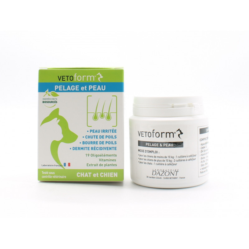 Vetoform Pelage et Peau Chat et Chien 100g - Univers Pharmacie Vetoform Pelage et Peau Chat et Chien 100g - Univers Pharmacie