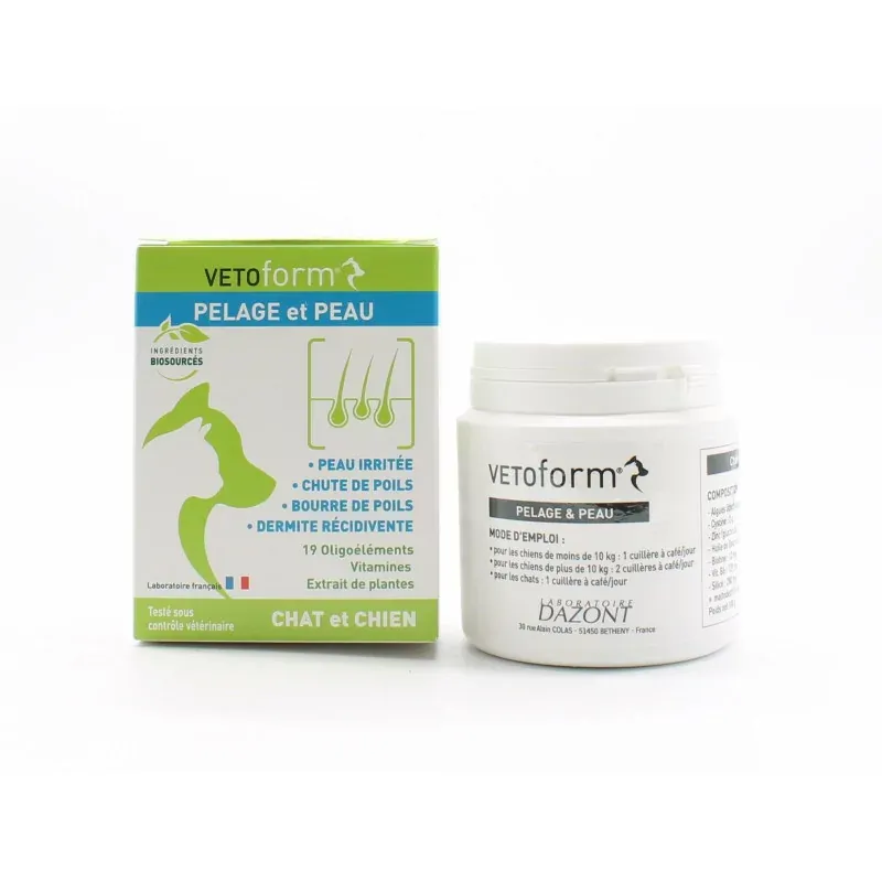 Vetoform Pelage et Peau Chat et Chien 100g - Univers Pharmacie