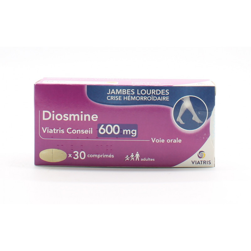 Viatris Diosmine 600mg 30 comprimés - Univers Pharmacie Viatris Diosmine 600mg 30 comprimés - Univers Pharmacie