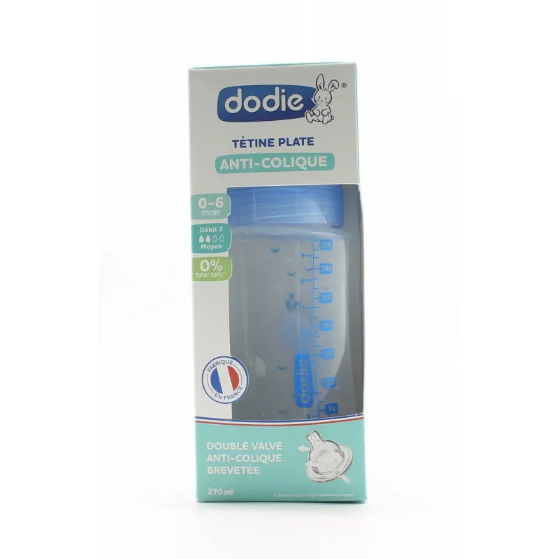 Dodie Biberon Anti-Colique Tétine Plate 0-6mois Mer 270ml - Univers Pharmacie