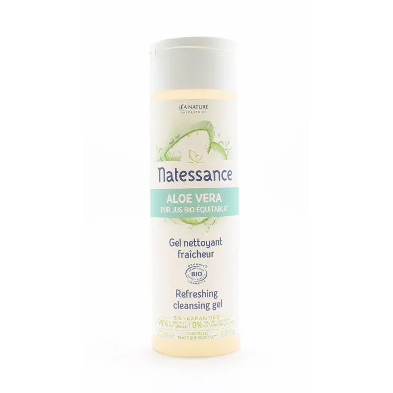 Natessance Aloe Vera Gel Nettoyant Fraîcheur Bio 200ml - Univers Pharmacie