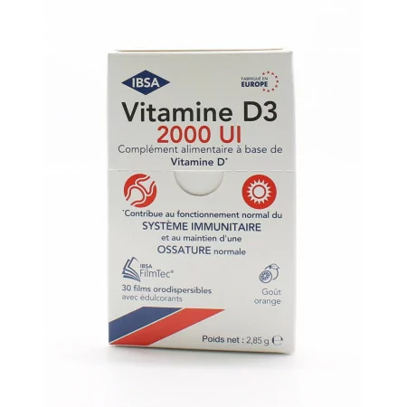 IBSA Vitamine D3 2000 Ul 30 films orodispersibles - Univers Pharmacie