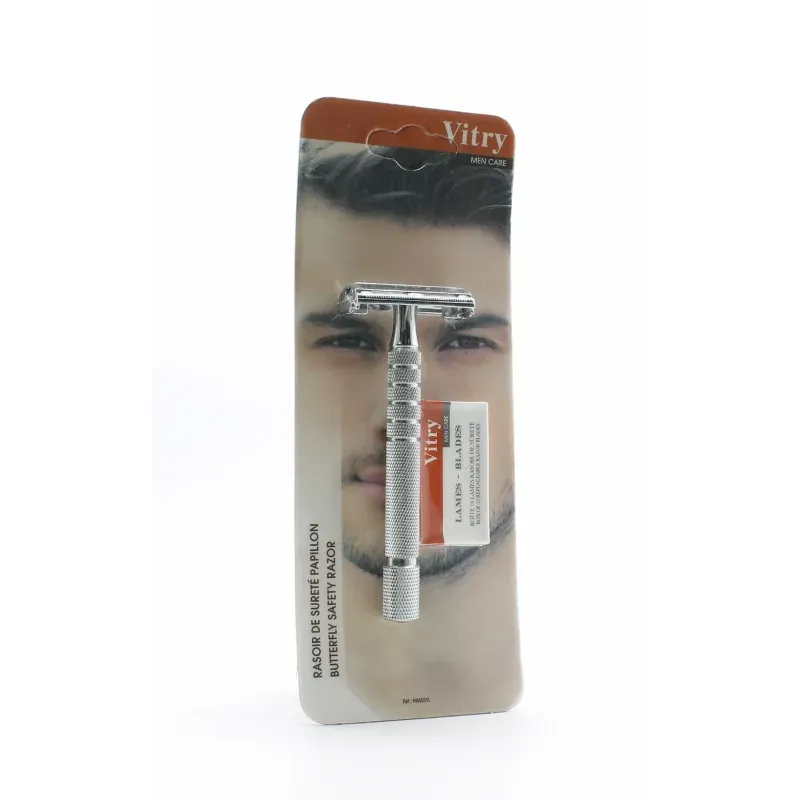 Vitry Men Care Rasoir de Sûreté Papillon + 10 lames - Univers Pharmacie