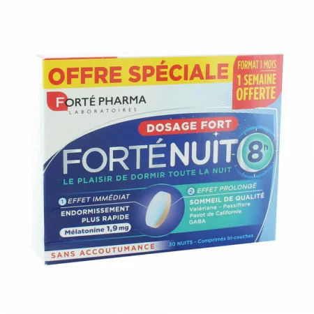 Forté Pharma Forténuit 8H 30 comprimés bi-couches - Univers Pharmacie