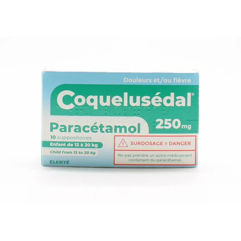 Coquelusédal Paracétamol 250mg 10 suppositoires - Univers Pharmacie