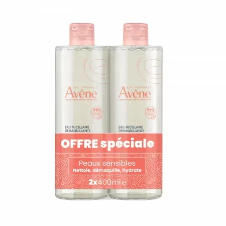 Avène Eau Micellaire Démaquillante 2X400ml - Univers Pharmacie