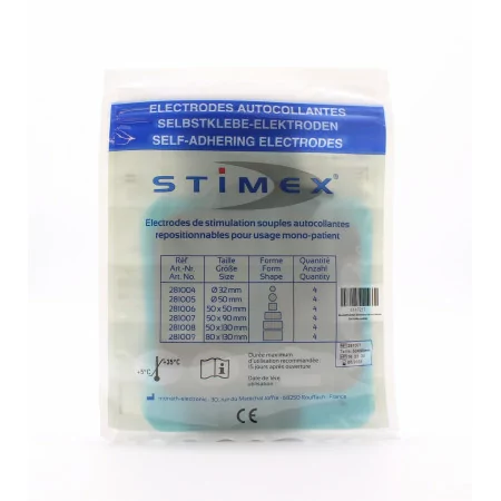 Stimex Électrodes Autocollantes Tens 50X90mm X4 - Univers Pharmacie