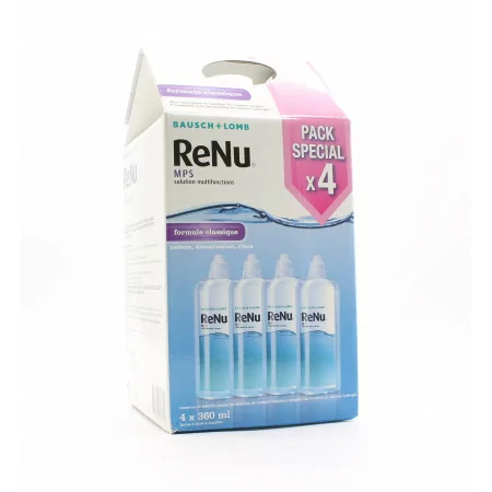 Solution pour lentilles ReNu MPS 4X360 ml - Univers Pharmacie