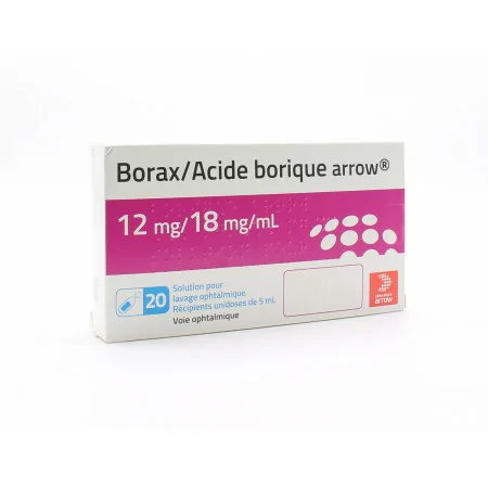 Borax/Acide Borique Arrow 12mg/18mg/ml 20X5ml unidoses - Univers Pharmacie