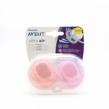 Philips Avent Ultra Air Sucette 0-6m Rose X2 - Univers Pharmacie