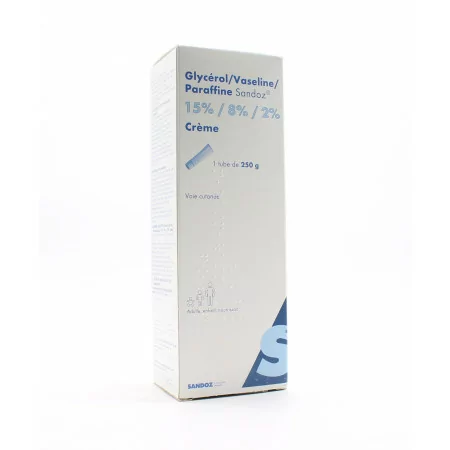 Crème Glycérol Vaseline Paraffine Sandoz 250 g - Univers Pharmacie