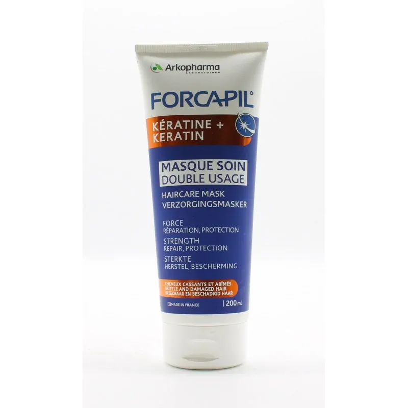 Arkopharma Forcapil Kératine + Masque Soin Double Usage 200ml - Univers Pharmacie