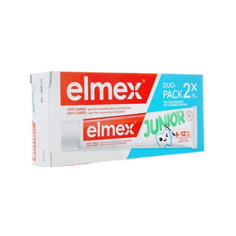 Elmex Dentifrice Junior 6-12 ans 2X75ml - Univers Pharmacie