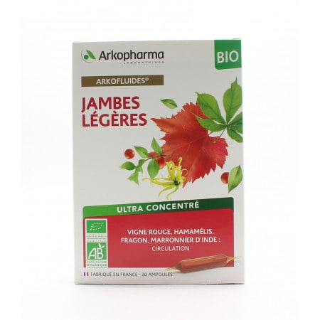 Arkopharma Arkofluides Bio Jambes Légères 20 ampoules - Univers Pharmacie