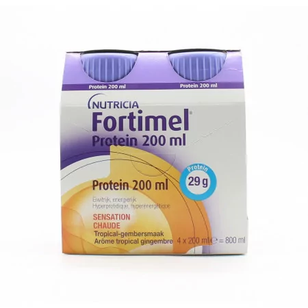 Nutricia Fortimel Protein Arôme Tropical Sensation Chaude X4 200ml - Univers Pharmacie