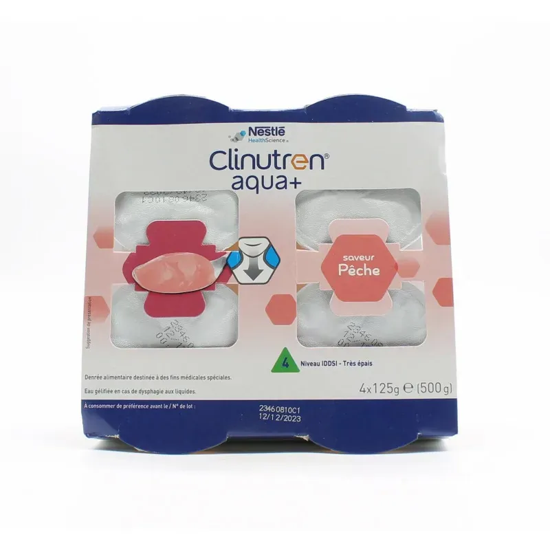 Clinutren Aqua+ Saveur Pêche 4X125g - Univers Pharmacie
