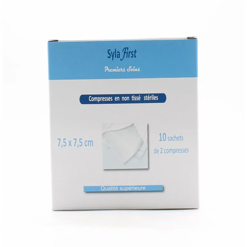 Syla First Compresses En Non Tissé Stériles 7,5X7,5cm X10 - Univers Pharmacie