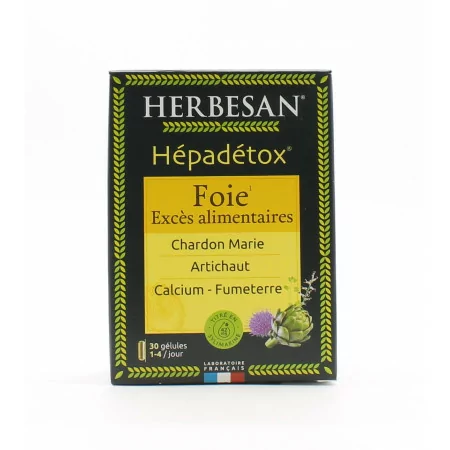 Herbesan Hépadétox Foie 30 gélules - Univers Pharmacie