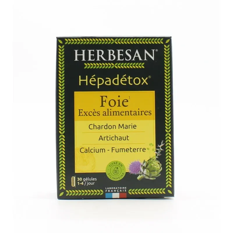 Herbesan Hépadétox Foie 30 gélules - Univers Pharmacie