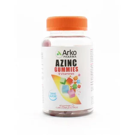 Arkopharma Azinc Gummies 9 Vitamines sans sucre 60 gummies - Univers Pharmacie