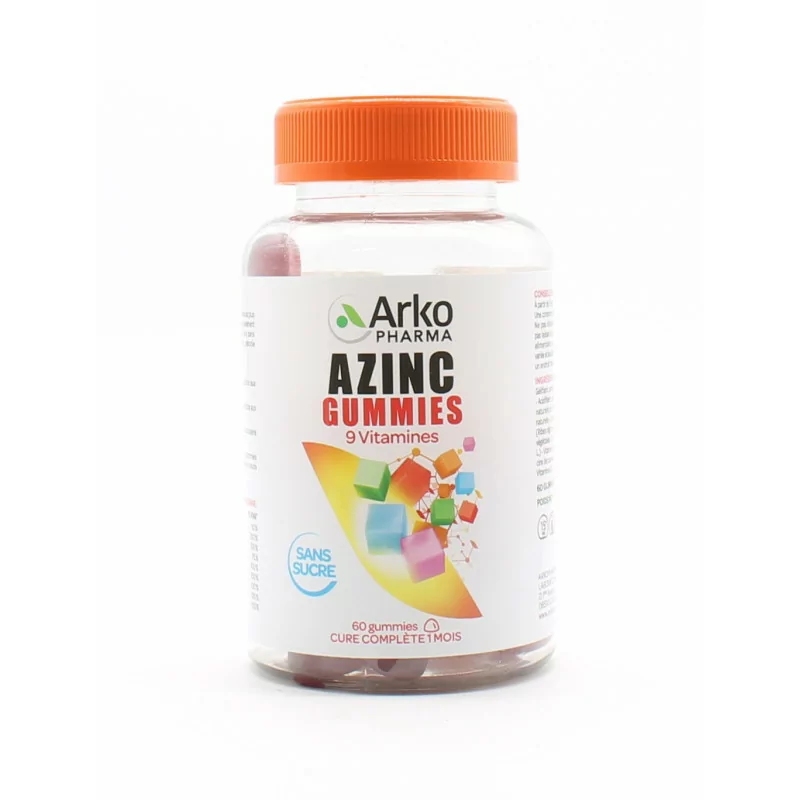 Arkopharma Azinc Gummies 9 Vitamines sans sucre 60 gummies - Univers Pharmacie