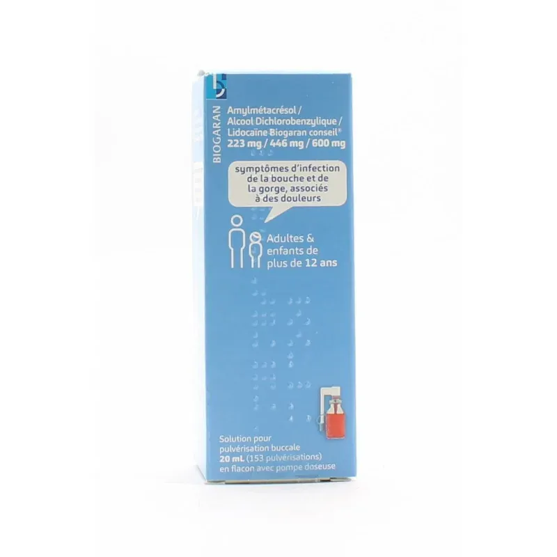 Amylmetacresol/Alcool Dichlorobenzylique/Lidocaïne Biogaran Conseil 20ml - Univers Pharmacie