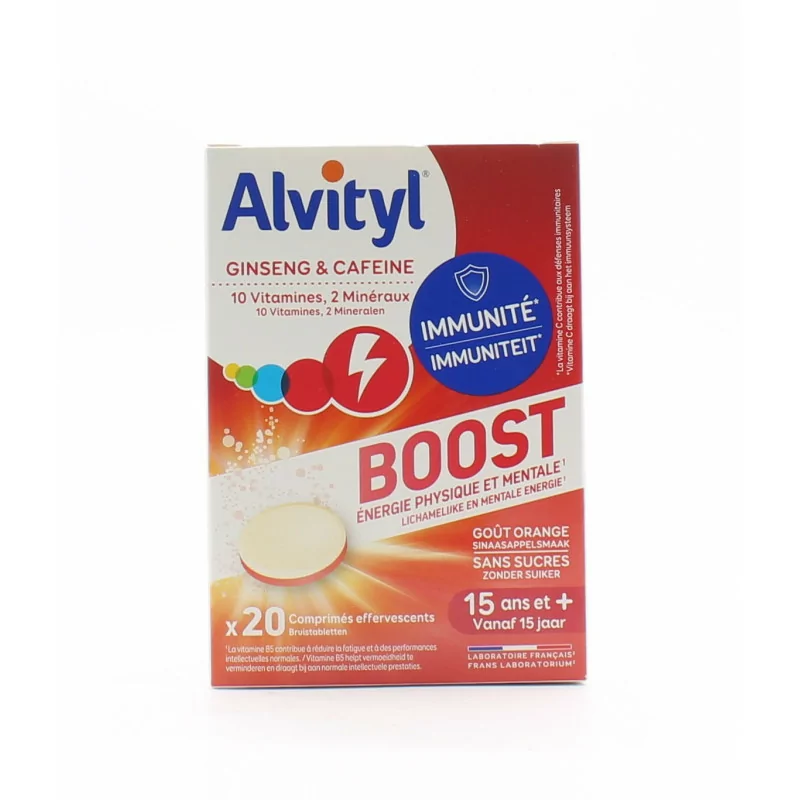 Alvityl Ginseng & Caféine 20 comprimés effervescents - Univers Pharmacie