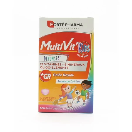 Forté Pharma MultiVit' Kids Défenses 30 comprimés à croquer - Univers Pharmacie
