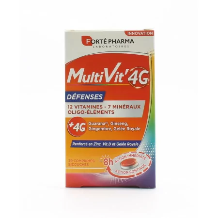 Forté Pharma MultiVit' 4G Défenses 30 comprimés Bicouches - Univers Pharmacie