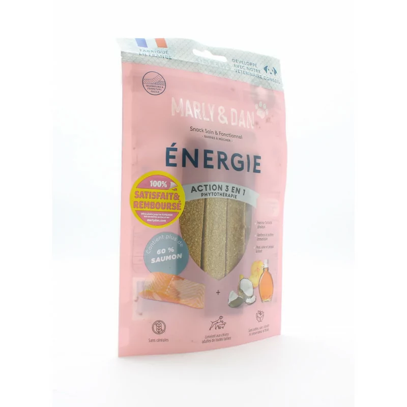 Marly & Dan Energie Action 3-en-1 Barres à Mâcher 80g - Univers Pharmacie