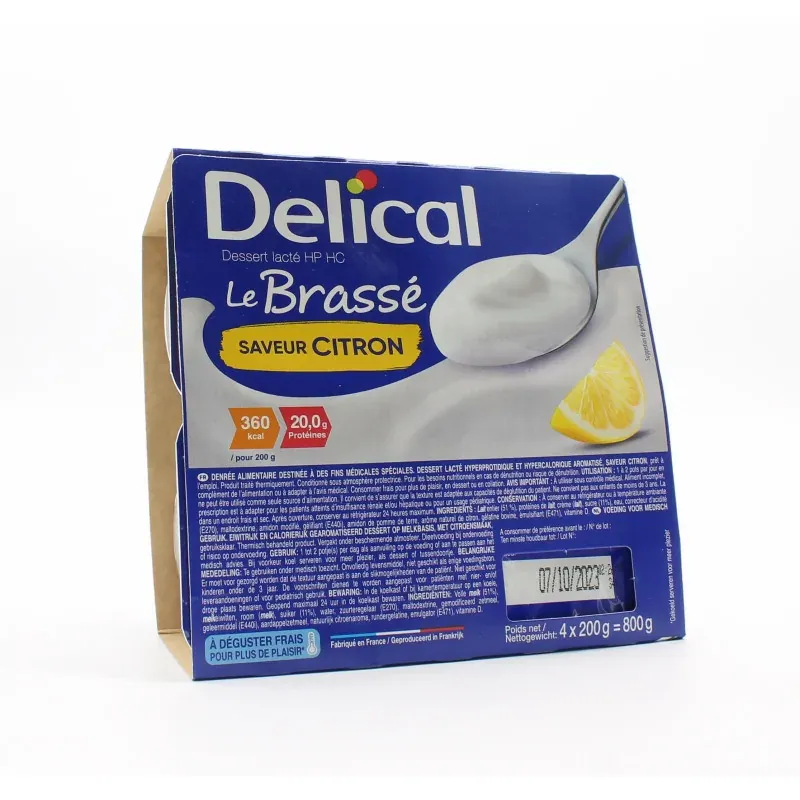 Delical Le Brassé Saveur Citron 4X200g - Univers Pharmacie