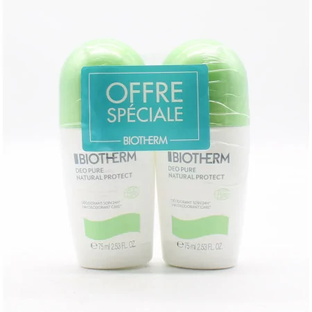 Biotherm Deo Pure Déodorant Bille Soin 24h 2X75ml - Univers Pharmacie