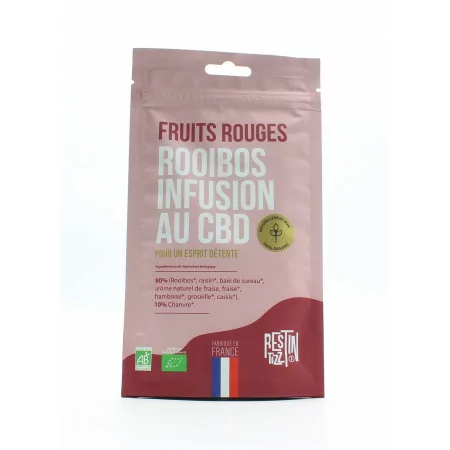 Rest in Tizz Infusion au CBD Fruits Rouges Rooibos 50g - Univers Pharmacie