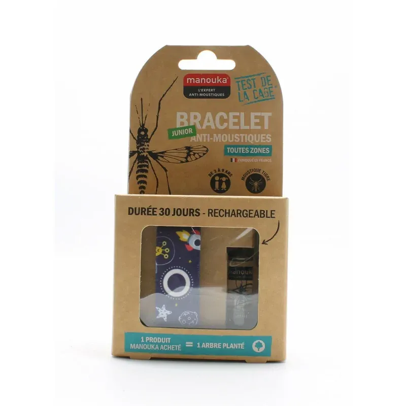 Manouka Junior Bracelet Anti-Moustique Toutes Zones Fusée