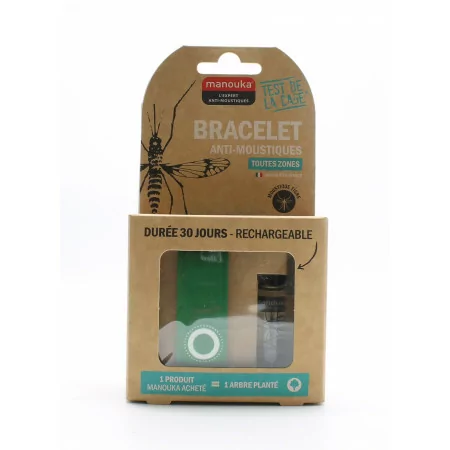Manouka Bracelet Vert Anti-Moustique Toutes Zones