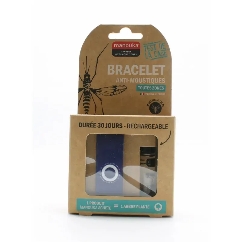 Manouka Bracelet Bleu Anti-Moustique Toutes Zones - Univers Pharmacie