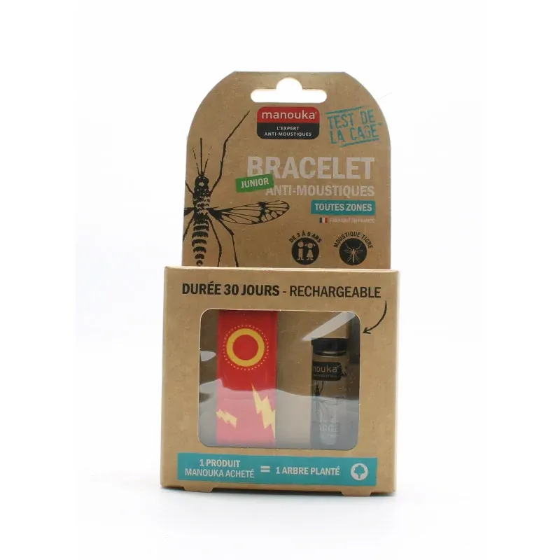 Manouka Junior Bracelet Anti-Moustique Toutes Zones Eclairs - Univers Pharmacie