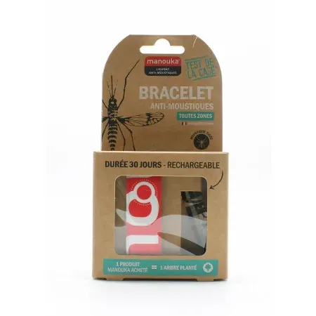 Manouka Bracelet Rouge Anti-Moustique Toutes Zones